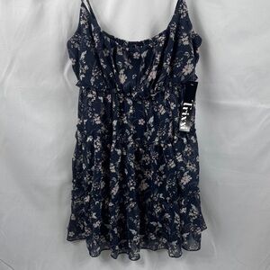Trixxi Navy Floral Mini Dress Spaghetti Strap